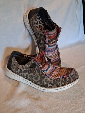 Justin Leopard & Multicolor Slip-On Sneakers Size 8